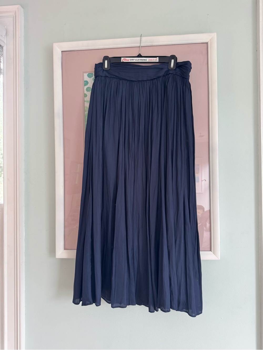 J. Crew Navy Pleated Maxi Skirt